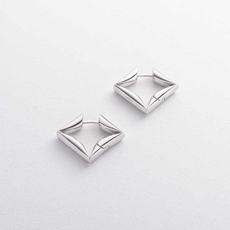 Срібні сережки "Ромб﻿и" 7367 від ювелірного магазину Онікс - 1