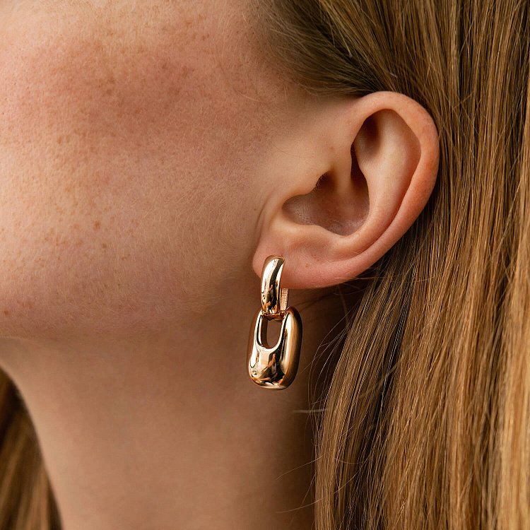 Сережки "Nicoletta" у червоному золоті с09149 від ювелірного магазину Онікс - 3