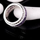 Срібний перстень з бузковими фіанітами (родій) 11750 от ювелирного магазина Оникс - 2