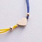 Браслет "Украинское сердце" в желтом золоте (синяя и желтая нить) б05275 от ювелирного магазина Оникс - 2