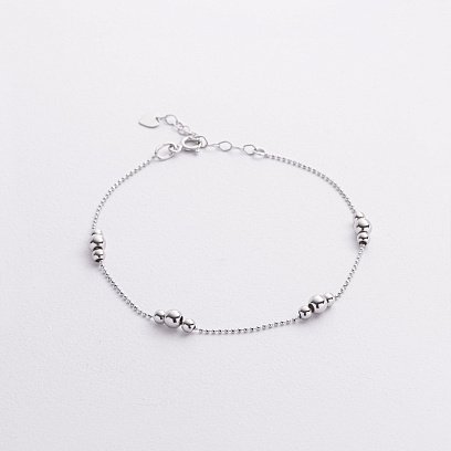 Браслет "Шарики" в белом золоте б05563