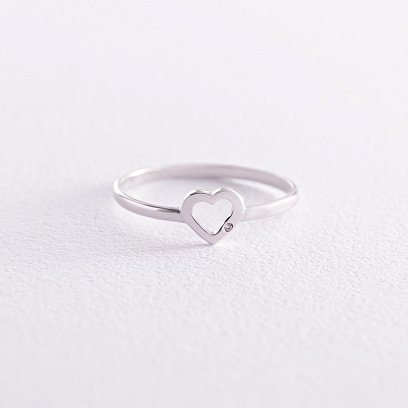 Золотое кольцо "Сердечко с фианитом" к07099 №2