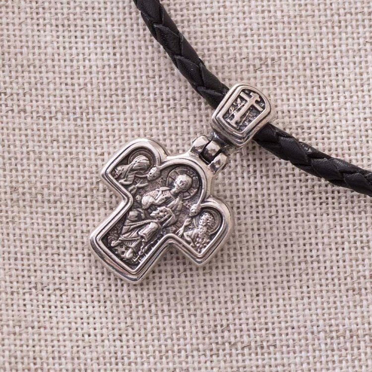 Православний хрест "Спас на престолі" (чорніння) 13442 від ювелірного магазину Онікс