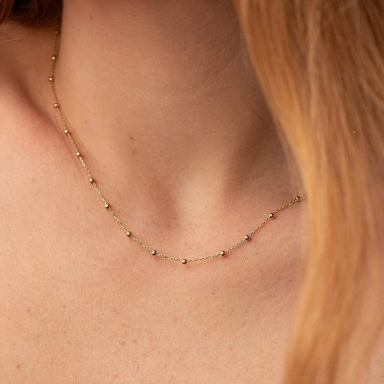 Кольє "Кульки" в жовтому золоті кол02030 від ювелірного магазину Онікс - 5