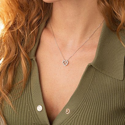 Золотое колье "Сердечко" с бриллиантами колб0081cha №4