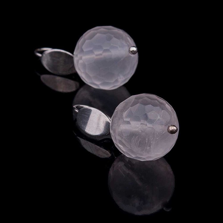 Сережки з рожевим кварцом с131с11 - 1 Сережки з рожевим кварцом с131с11 від ювелірного магазину Онікс - 1