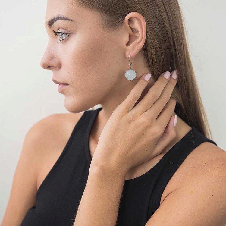 Сережки з аквамарином 96с15 від ювелірного магазину Онікс