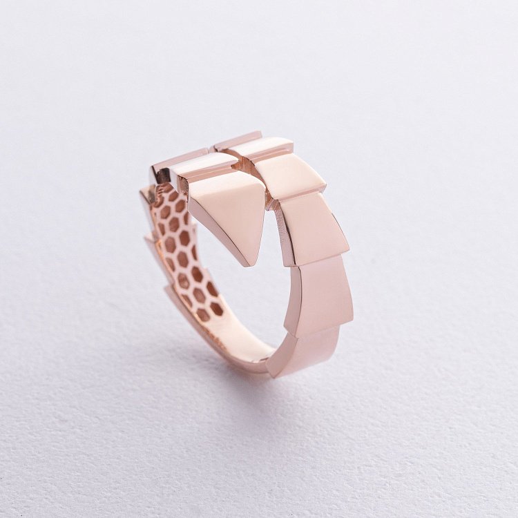 Каблучка "Змія" у червоному золоті к07636 від ювелірного магазину Онікс