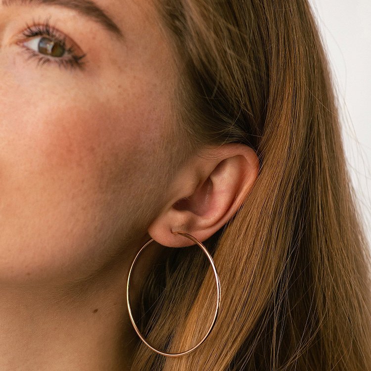 Серьги - кольца в красном золоте (5.3 см) с02016 от ювелирного магазина Оникс - 2