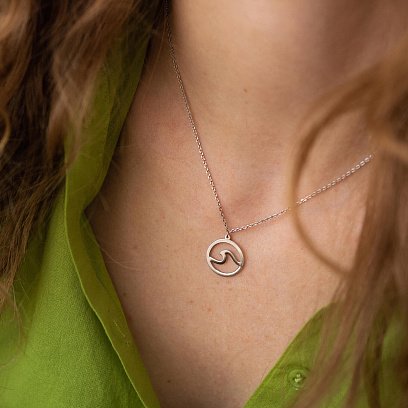Серебряное колье "Волна" 908-01326 №9
