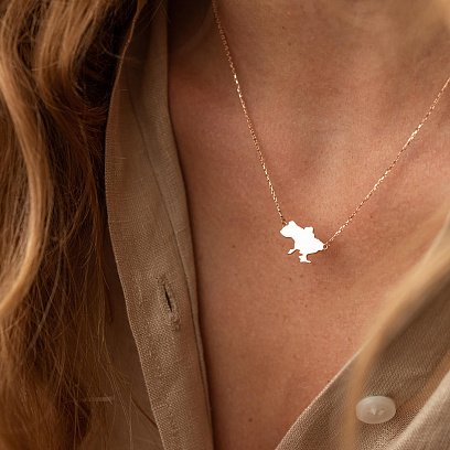 Кольє "Карта України" у червоному золоті (можливе гравіювання) кол02298 №4