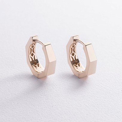 Серьги - кольца "Bruna" в желтом золоте с08944