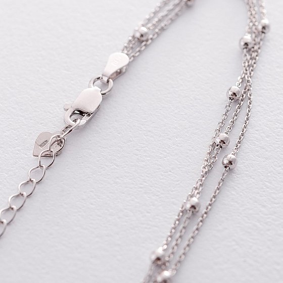 Серебряный браслет с шариками (тройной) 141389 №2