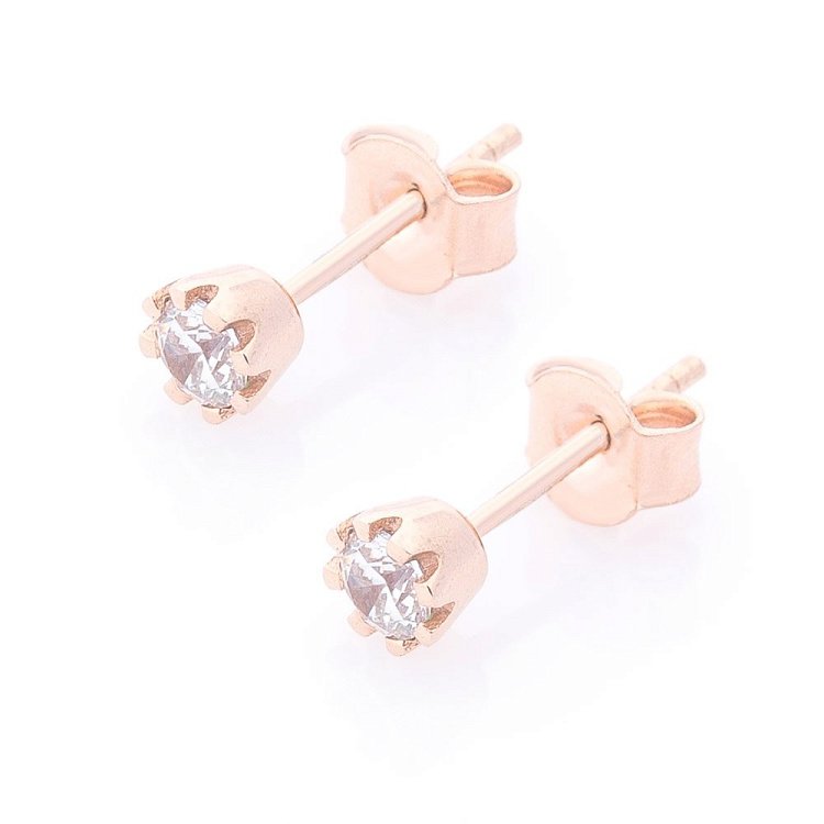 Золотые серьги-пусеты с фианитами с06032 от ювелирного магазина Оникс