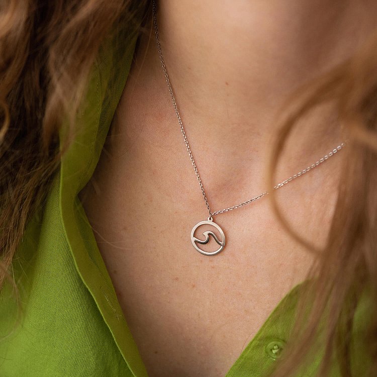 Серебряное колье "Волна" 908-01326 от ювелирного магазина Оникс - 8