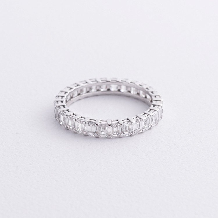 Каблучка з доріжкою діамантів (біле золото) 242541121 від ювелірного магазину Онікс - 2