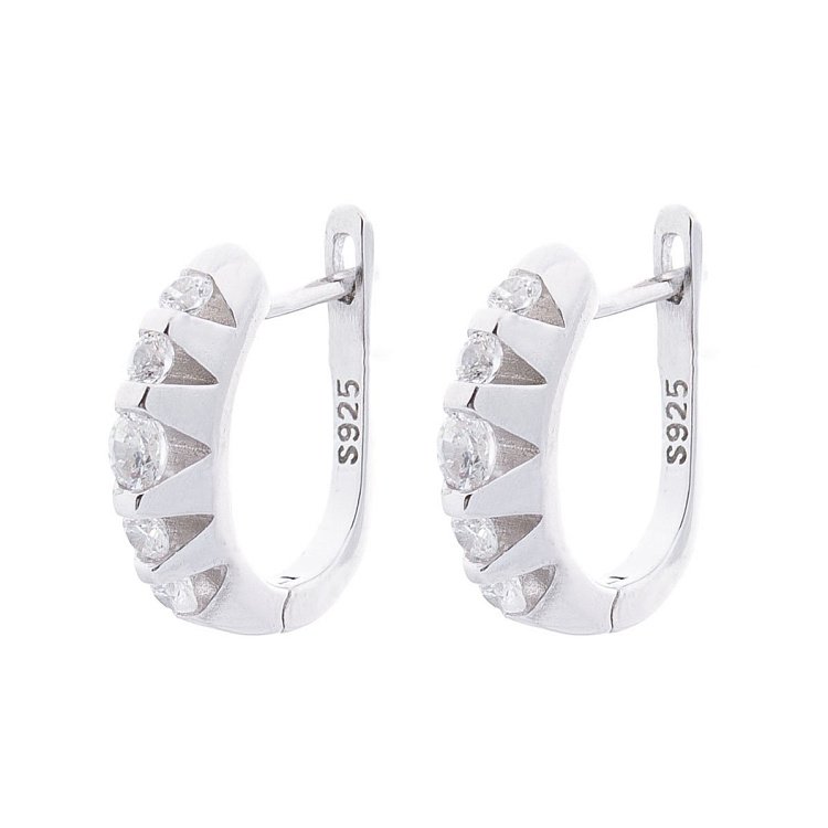 Срібні сережки з фіанітами 122231 від ювелірного магазину Онікс