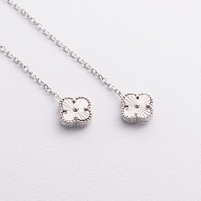 Серебряные серьги - протяжки "Клевер" 123508 №2