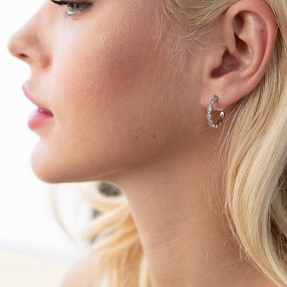 Серебряные серьги - пусеты с фианитами 4914 №4