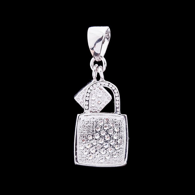 Серебряная подвеска "Ключик и замочек" с фианитами 132243 - 2 Серебряная подвеска "Ключик и замочек" с фианитами 132243 от ювелирного магазина Оникс - 2