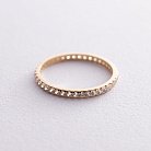 Кольцо с дорожкой камней в желтом золоте (фианиты) к07396 от ювелирного магазина Оникс - 4