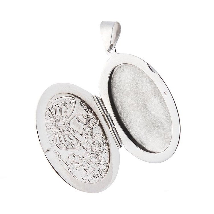 Срібний кулон для фотографії "Квітка і метелик" 132655 від ювелірного магазину Онікс - 2