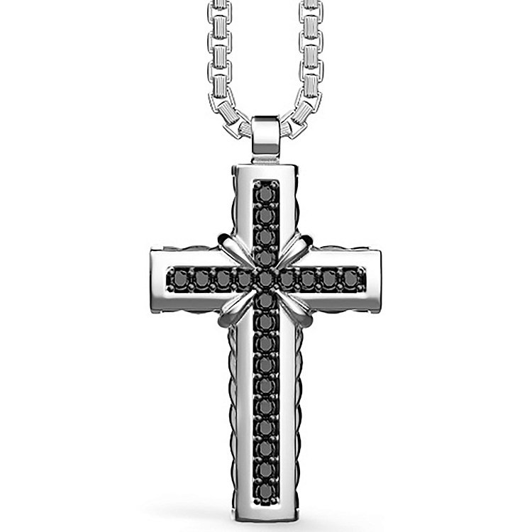 Чоловіче срібне кольє "Хрест" ZANCAN EXC479 від ювелірного магазину Онікс