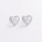 Золоті сережки - пусети "Сердечки" з діамантами сб0661ri от ювелирного магазина Оникс