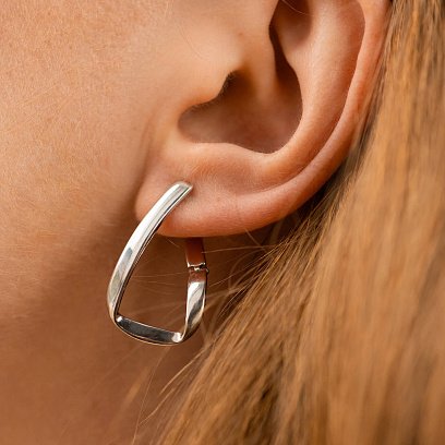 Серебряные серьги на английской застежке 122719 №3