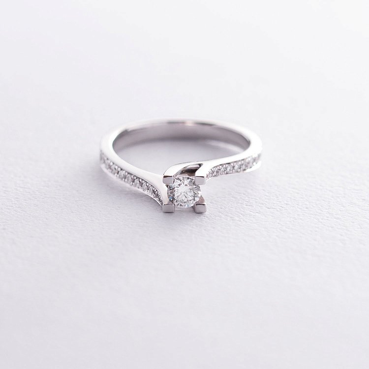 Каблучка в білому золоті з діамантами к358ca від ювелірного магазину Онікс - 2