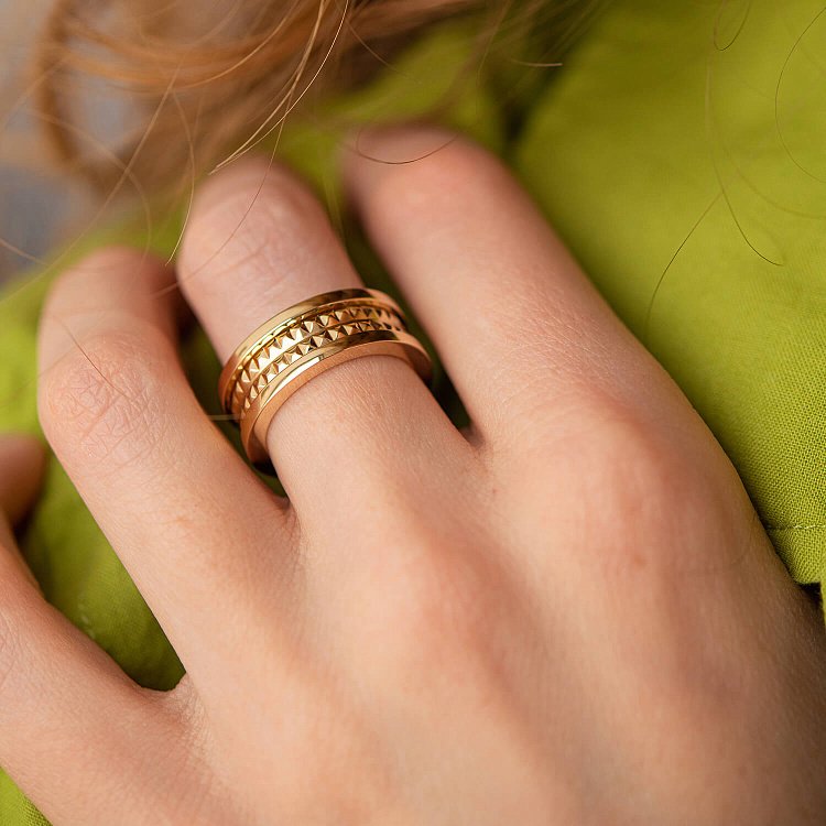 Каблучка "Gina" у жовтому золоті к07392 від ювелірного магазину Онікс - 4