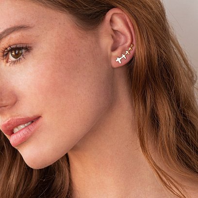 Золотые серьги - клаймберы Стремление с07482