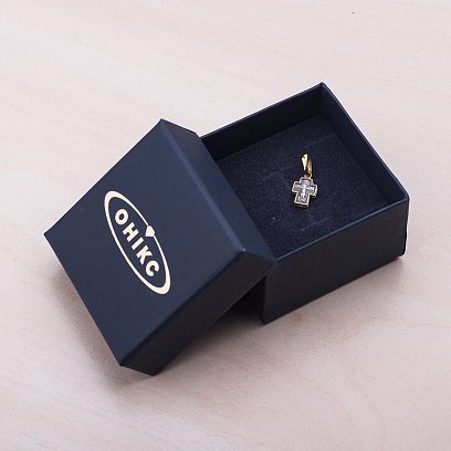 Серебряный детский крестик с позолотой 131802 №7