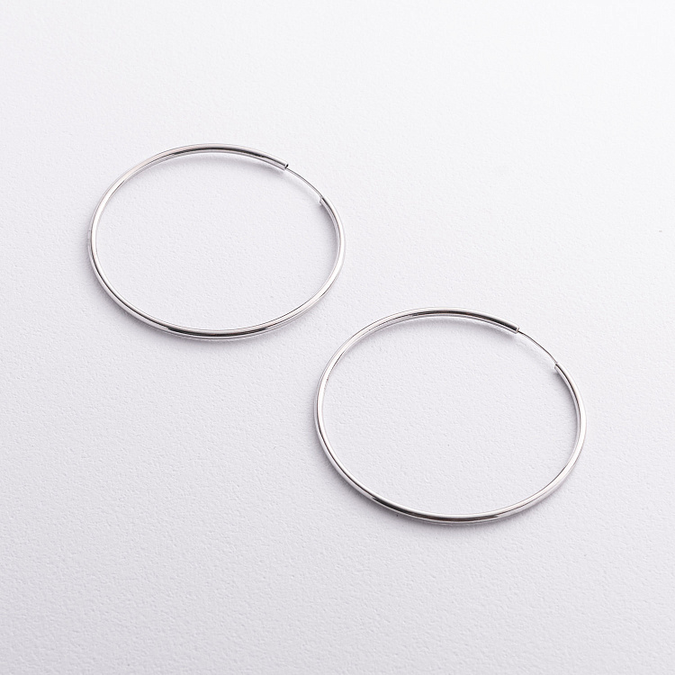 Серьги - кольца в серебре 123520 от ювелирного магазина Оникс - 1