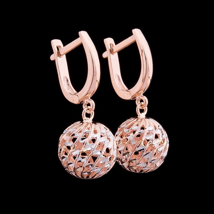 Золотые серьги "Шарики" с03730 от ювелирного магазина Оникс