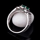 Помолвочное кольцо с бриллиантами и изумрудом doubk458 от ювелирного магазина Оникс - 1