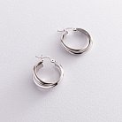 Срібні сережки - кільця 123015 от ювелирного магазина Оникс - 2