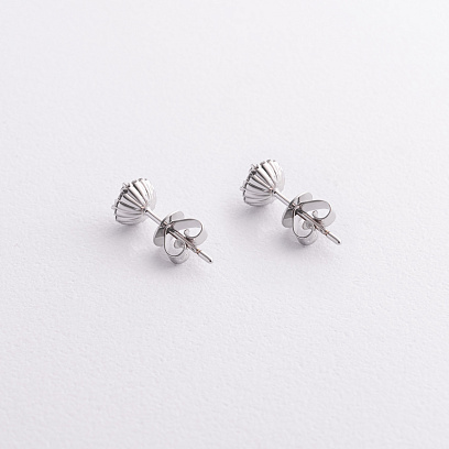 Золотые серьги - пусеты с бриллиантами сб0635ca №3