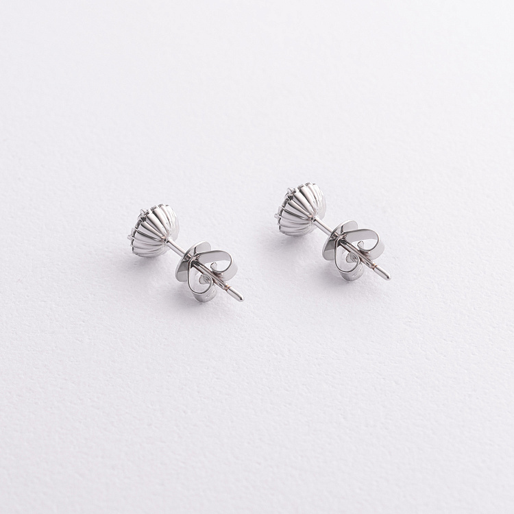 Золотые серьги - пусеты с бриллиантами сб0635ca от ювелирного магазина Оникс - 2