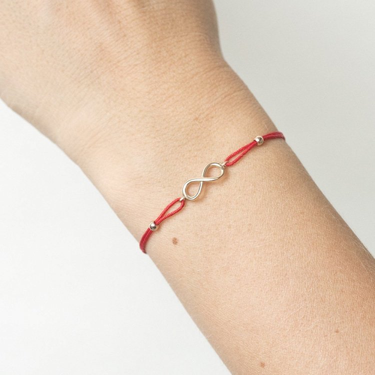 Браслет з червоною ниткою, знак - "Нескінченність" б02847 від ювелірного магазину Онікс - 1