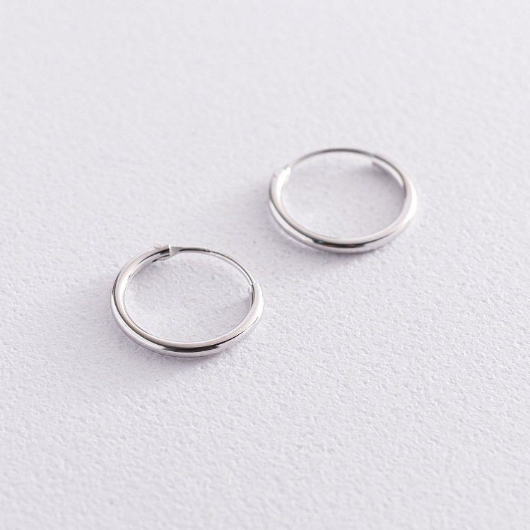 Сережки - кільця в сріблі (1.5 см) 122338 від ювелірного магазину Онікс - 4