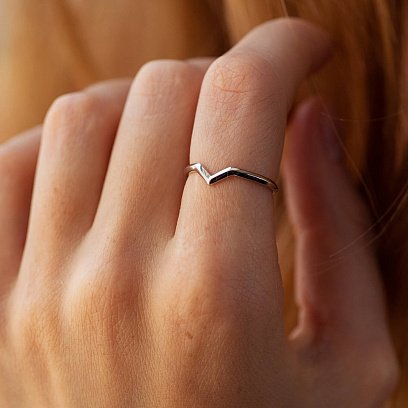 Кольцо "Viola" в белом золоте к07481 №4