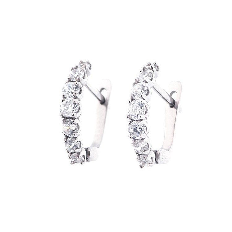 Золотые серьги (фианиты) с326б от ювелирного магазина Оникс - 1