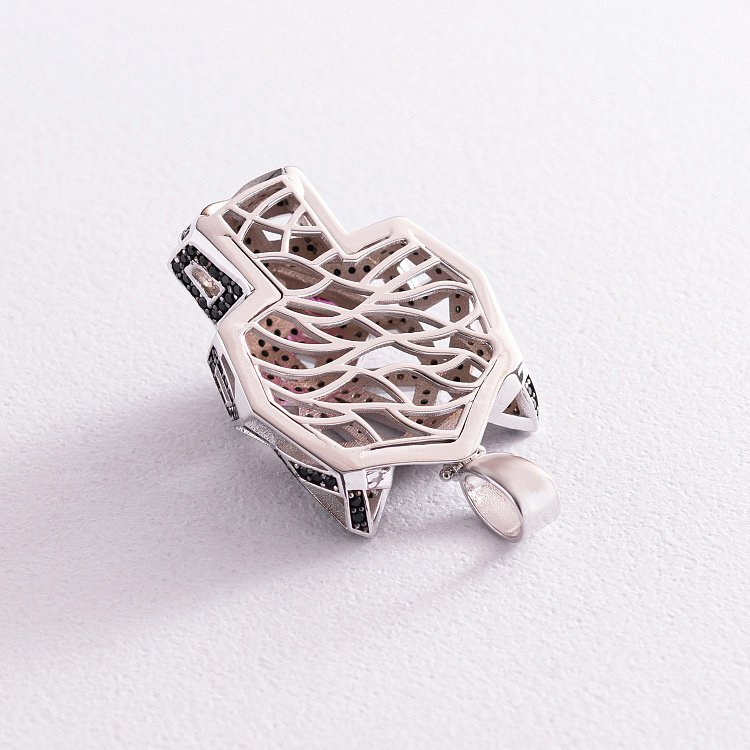 Золотая подвеска "Пантера" с фианитами п03650 от ювелирного магазина Оникс - 5