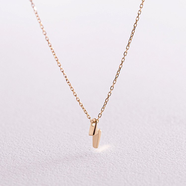 Колье "Молния" в желтом золоте кол02288 от ювелирного магазина Оникс - 3