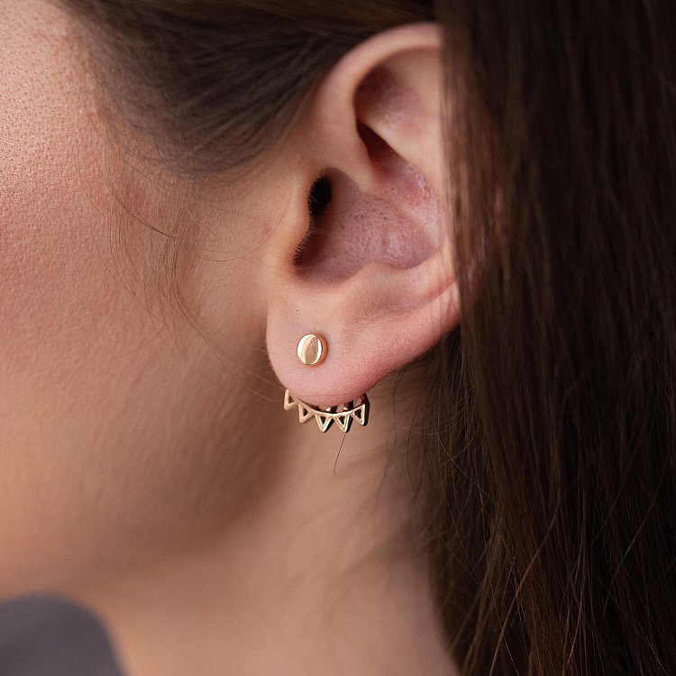 Серьги - джекеты "Фрида" в красном золоте с07954 от ювелирного магазина Оникс - 4