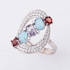 Срібний перстень з кольоровими фіанітами 111918 от ювелирного магазина Оникс - 1
