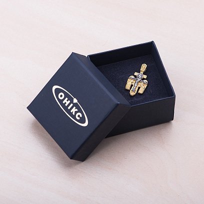 Серебряный крест "Распятие" позолота 132470 №5