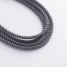 Шовковий сірий шнурок з гладкою срібною застібкою (2 мм) 18495 от ювелирного магазина Оникс - 3