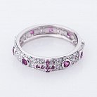 Серебряное кольцо с фиолетовыми фианитами 111929 от ювелирного магазина Оникс - 1